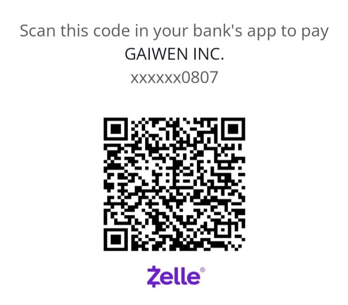 NACSHR 官方 Zelle 收款二维码
